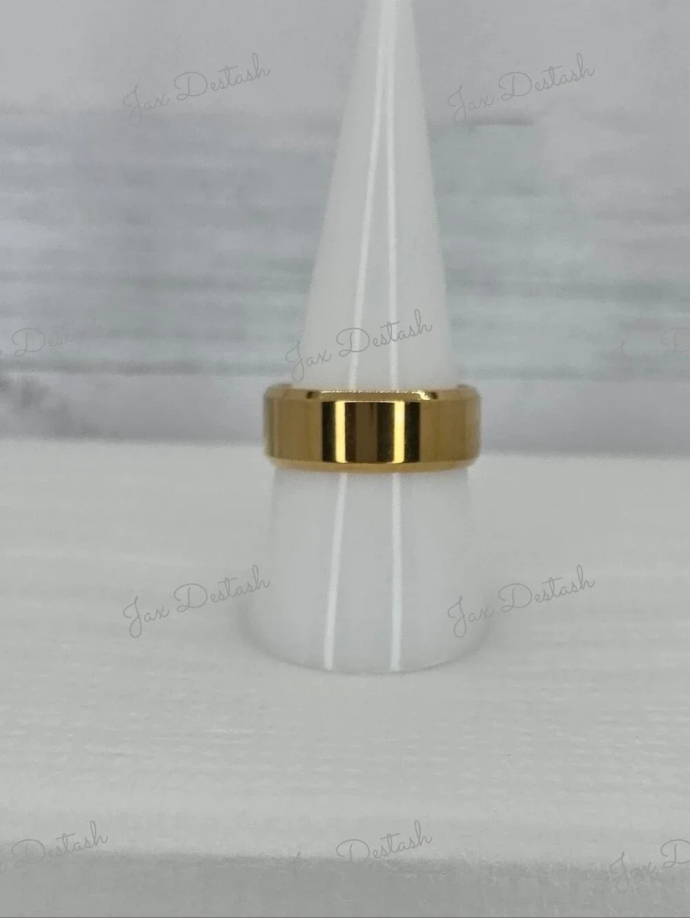 Stainless Steel Classic Polished Gold Band Ring